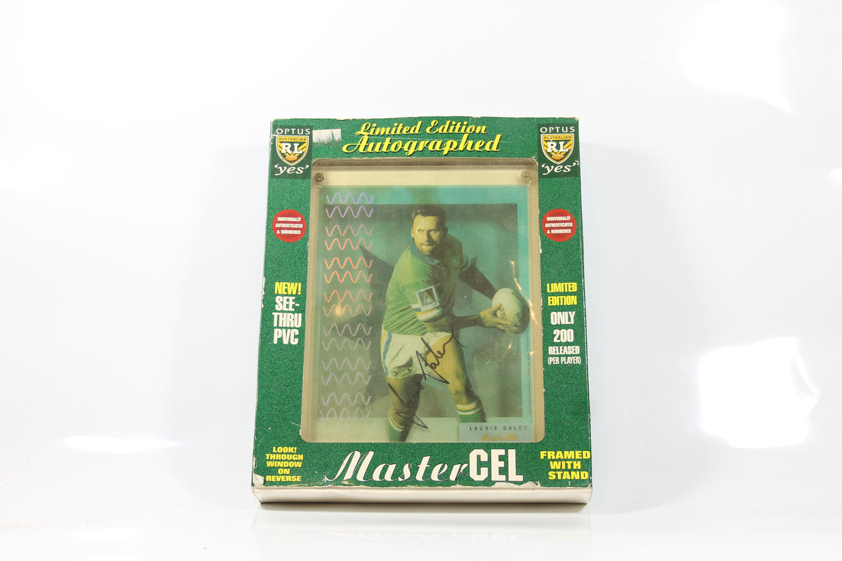SIGNED 1996 LAURIE DALEY CANBERRA RAIDERS RUGBY LEAGUE MASTER CEL
