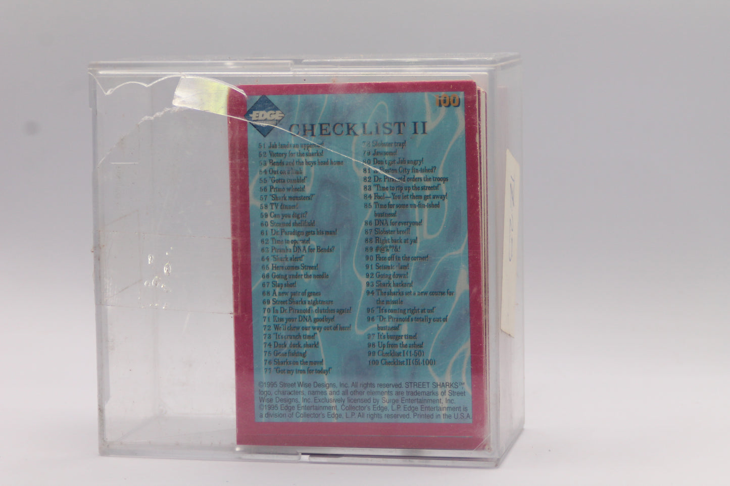 Edge 1995 Street Sharks Cards